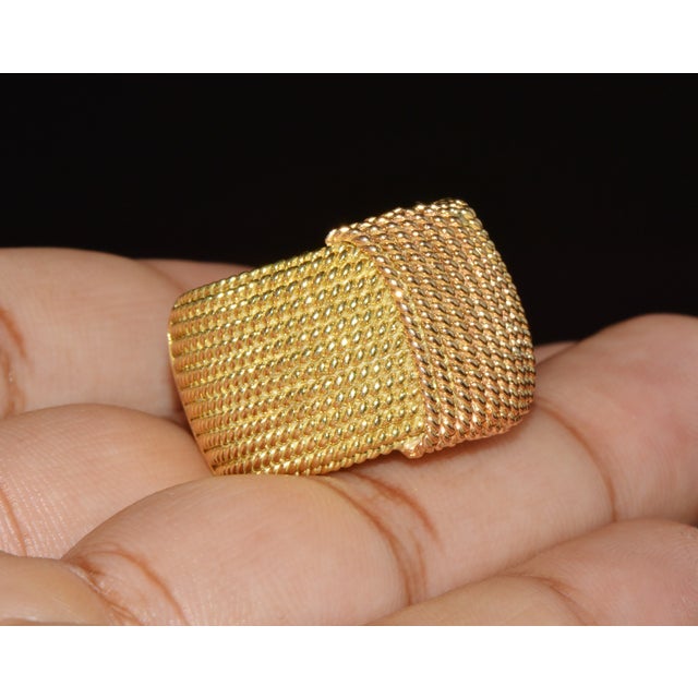 Authentic Vintage Roberto Coin Opera 18k Yellow & Rose Gold Wide Statement Band Ring With Hidden Ruby, Size 7.5 For Sale - Image 11 of 17