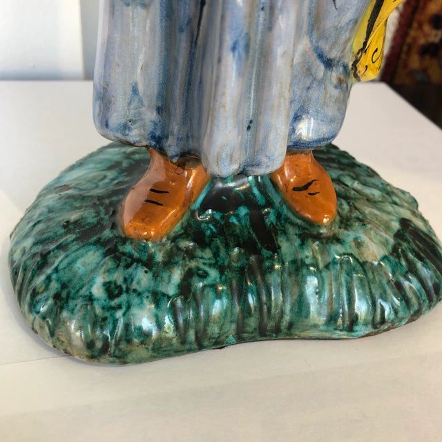 Figurative Vintage Italian Hand Painted Ceramic Royal Figure - Holiday Decor For Sale - Image 3 of 12