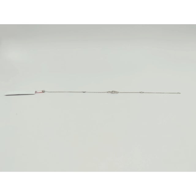 Early 21st Century White Diamond Two Hearts Bracelet in 18K White Gold For Sale - Image 5 of 6