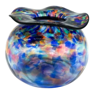 Contemporary Signed Multicolor Blown Glass Vase