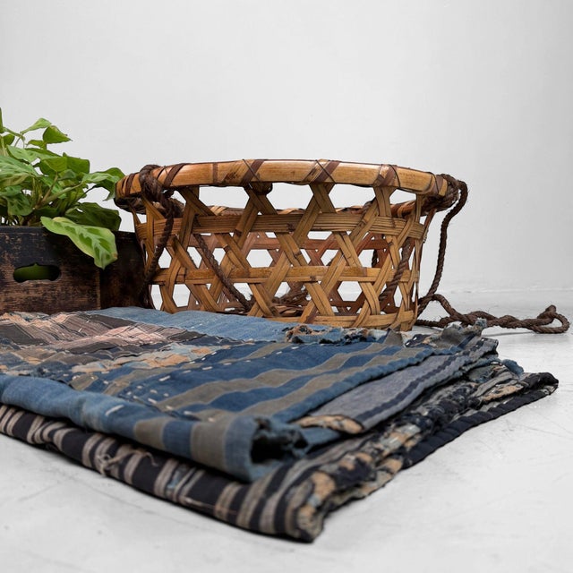 Japanese Bamboo Hanging Basket, 1950s For Sale - Image 6 of 15