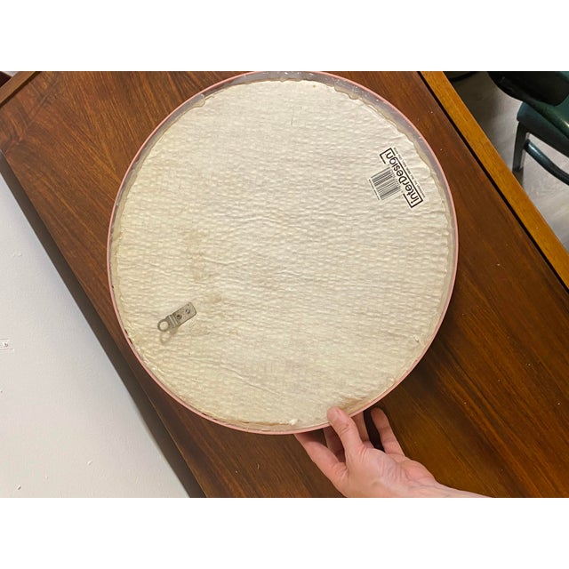1980s Round Pink Plastic Mirror For Sale - Image 4 of 6