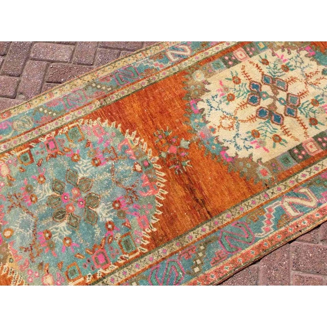 Red Vintage Handmade Rug Runner - 38" X 144" For Sale - Image 8 of 13