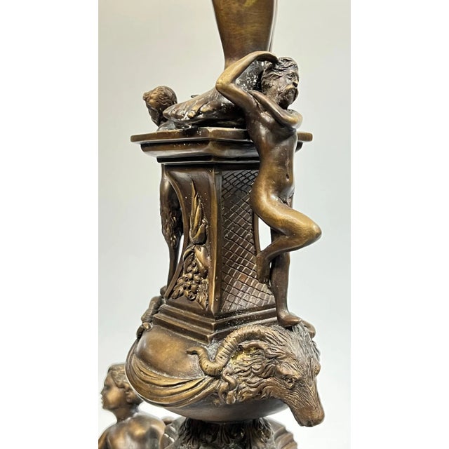 Bronze Italian Bronze Chenets in Renaissance Style - A Pair For Sale - Image 8 of 12