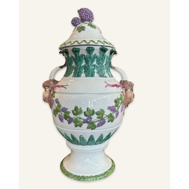 Late 20th Century Italian Faience Bacchanalian Covered Urn Attributed to Richard Ginori For Sale - Image 11 of 11
