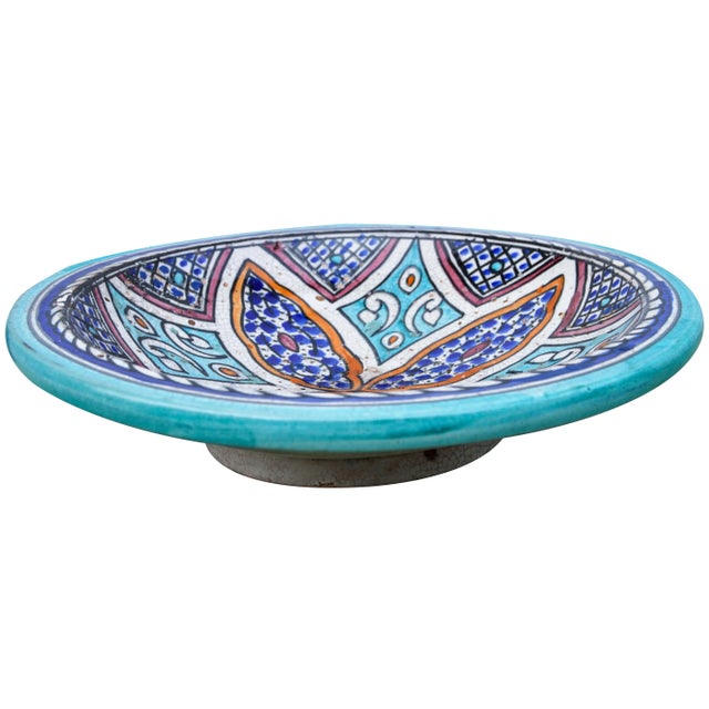 Antique Polychrome Moorish Ceramic Plate For Sale - Image 4 of 9