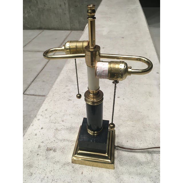 Neoclassical Postmodern Black Marble & Brass Desk Lamp For Sale - Image 3 of 13