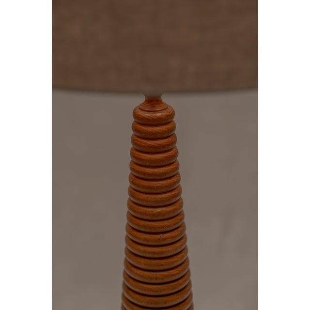 Large Mid-Century Modern French Wooden Floor Lamp, 1960s For Sale - Image 4 of 8