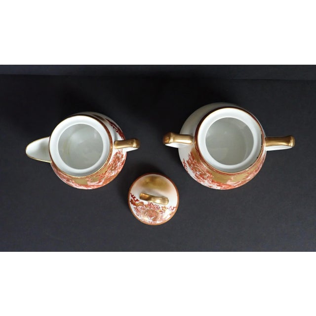 1930s Asian Gilt Peacock Tea & Dessert Serving Set- 14 Pieces For Sale - Image 10 of 13