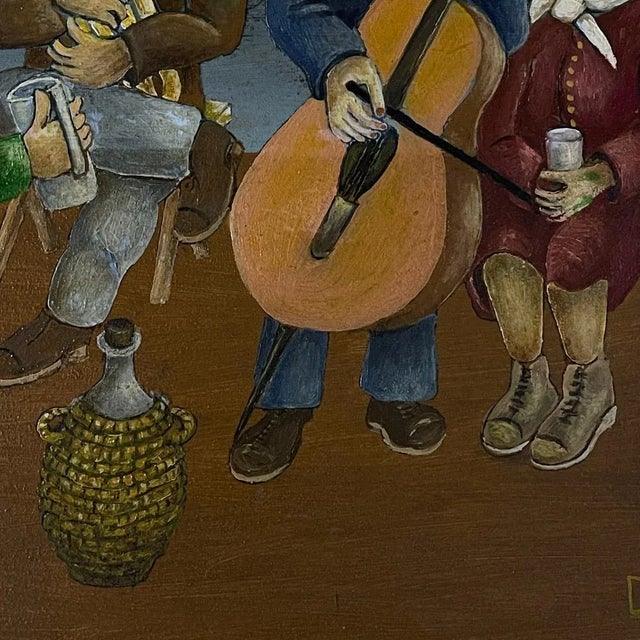 Oto Dobovišek, Rural Feast, 1973, Oil on Board, Framed For Sale - Image 7 of 11