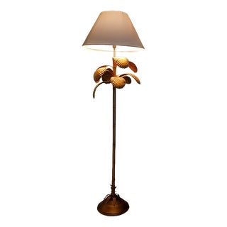 Golden Palm Tree-Shaped Floor Lamp, 1960s For Sale
