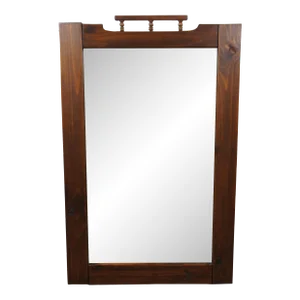 Mid 20th Century Farmhouse Country American Pine Rustic Wall Over Mantel Mirror