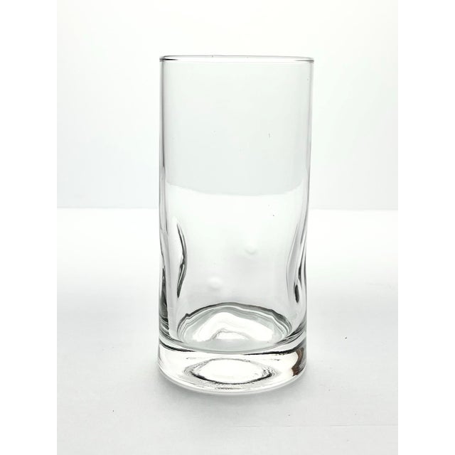 Contemporary 1990s Vintage Indented Dimple Pinched Side Highball Tumbler Glasses - Set of 6 For Sale - Image 3 of 5