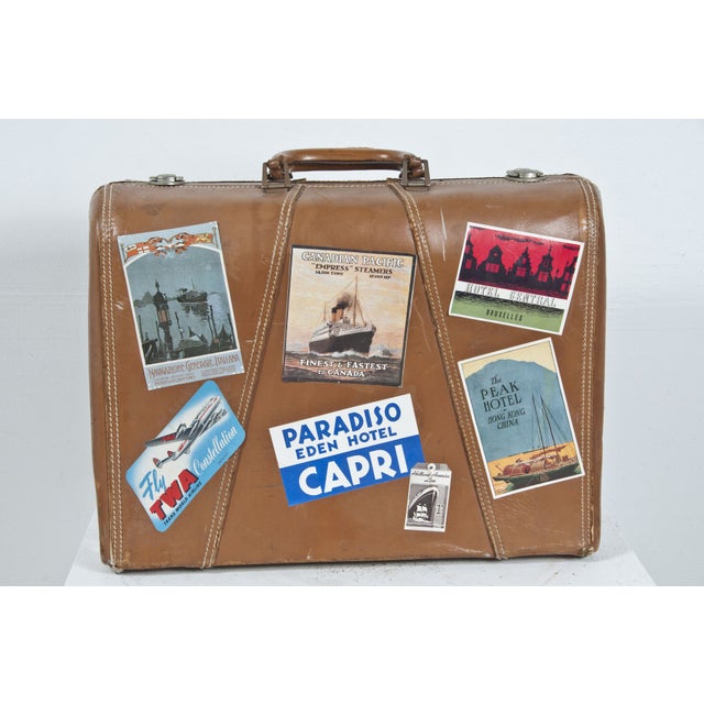 Contemporary Decorated Vintage Suitcase For Sale - Image 3 of 5