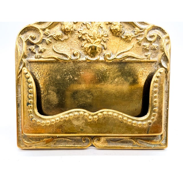 Vintage Italian Brass Business Card Holder – Hollywood Regency / Rococo Revival For Sale - Image 13 of 13