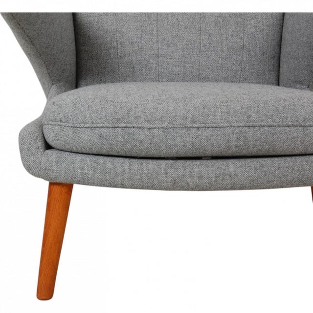 Papa Bear Chair in Grey Hallingdal Fabric by Hans Wegner, 1970s For Sale - Image 9 of 18