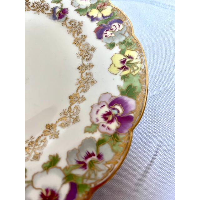 Early 20th Century Haviland & Co. Pansy Plates For Sale - Image 11 of 17