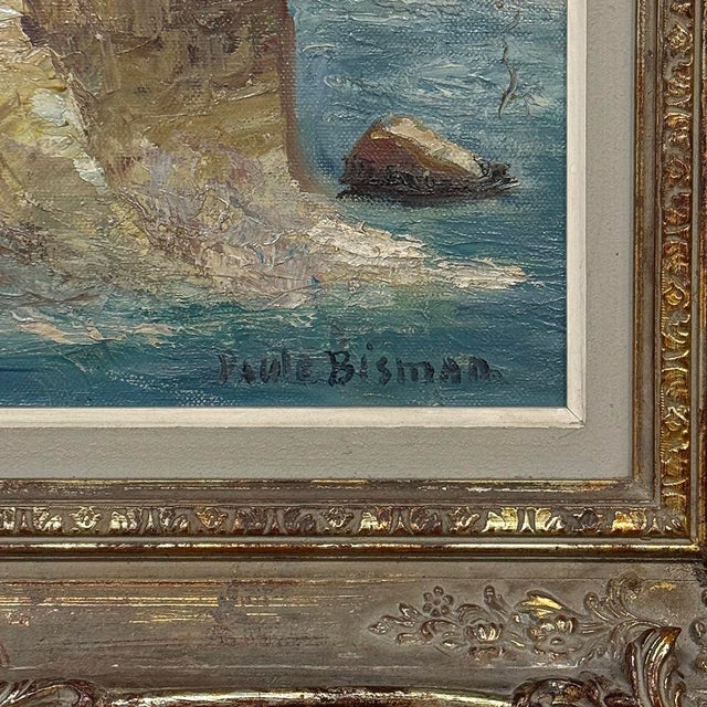 Framed Oil Painting on Canvas by Paule Bisman (1897-1973) 'Adriatic Coastline' For Sale - Image 15 of 16