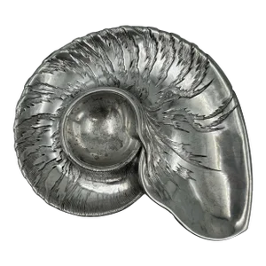 Vintage Arthur Court Nautilus Shell Aluminum Chip & Dip Server