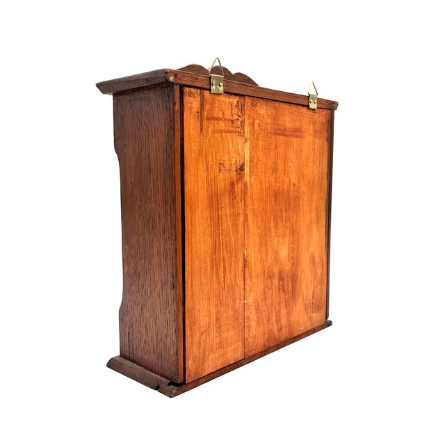 Antique Miniature Wooden Spice Cabinet with Porcelain Labels and 9 Drawers, 1960s For Sale - Image 12 of 14