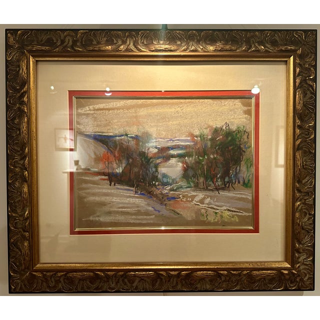 Mid 20th Century Walter Emerson Baum Delaware Valley Winter Scene in Pastels For Sale In New York - Image 6 of 7