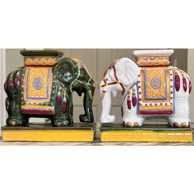 Vintage Asian Elephant Tabletop Plant Stands - A Set of Two For Sale - Image 16 of 16