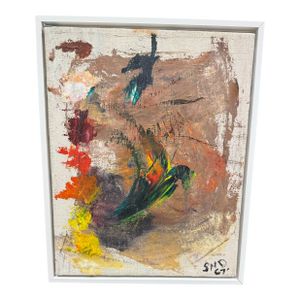 1960Äôs Original Abstract Oil Painting on Canvas, Framed