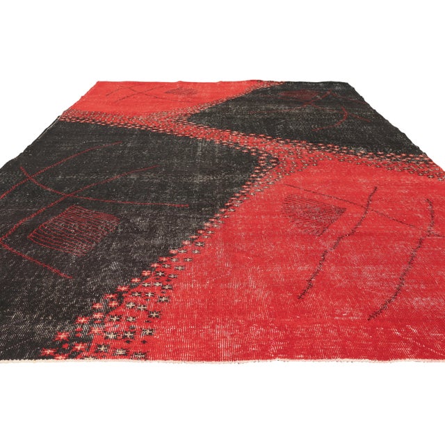 Mid-Century Modern Zeki Muren Vintage Turkish Sivas Rug, 06'09 09'08 For Sale - Image 3 of 10