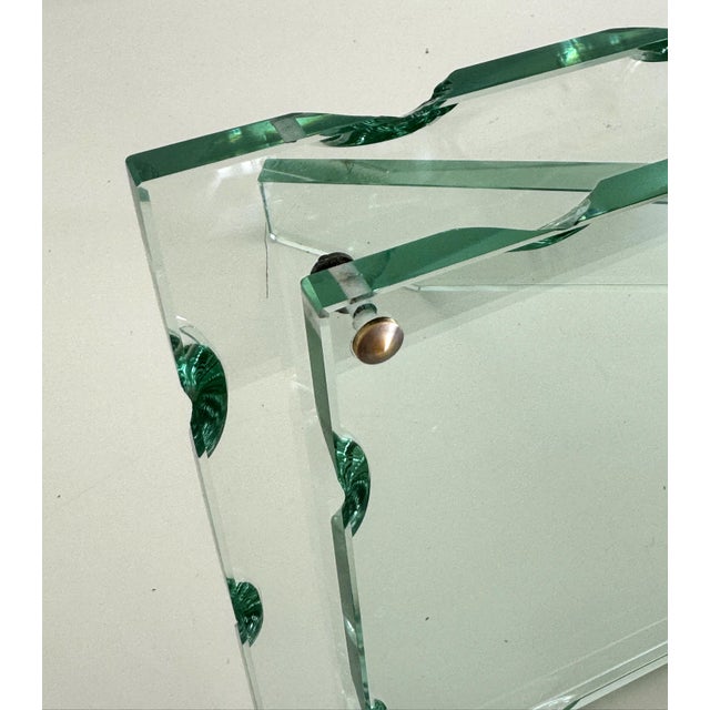Glass Large Italian Art Deco Crystal Picture Frame from Fontana Arte, 1940s For Sale - Image 7 of 16