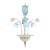 Mid‑Century Murano Glass Chandelier in Celeste Blue Floral Venetian Style in the Manner of Seguso Vetri d'Arte For Sale