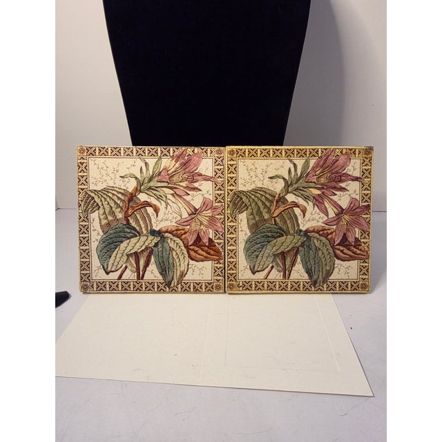 Stunning colorful antique English Tiles 6" by 6"