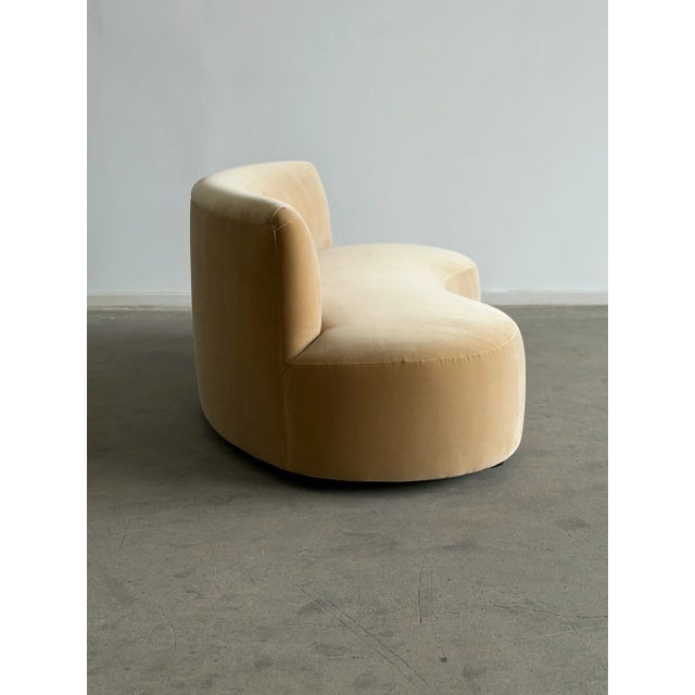 Kidney Sofa in Butter Cotton Velvet For Sale - Image 11 of 12