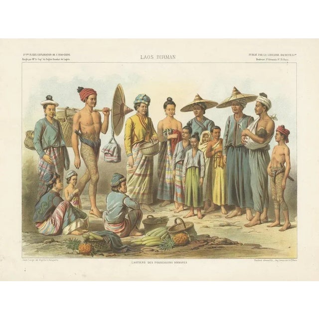 Late 19th Century Francis Garnier, Lao and Burmese People, 1873, Lithograph on Paper For Sale - Image 5 of 6