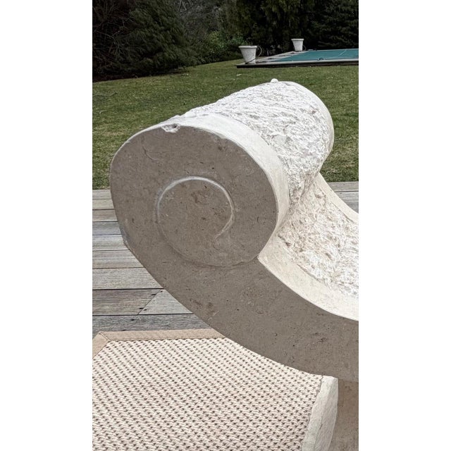 Travertine Sculptural Base Cocktail Drinks Coffee Side Table With Glass Top For Sale - Image 15 of 17