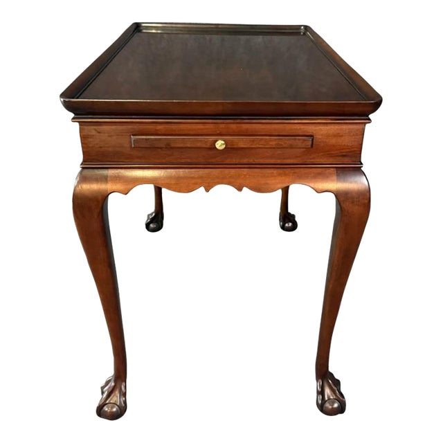 Late 20th Century Statton Olde Towne Solid Cherry Tea Table For Sale