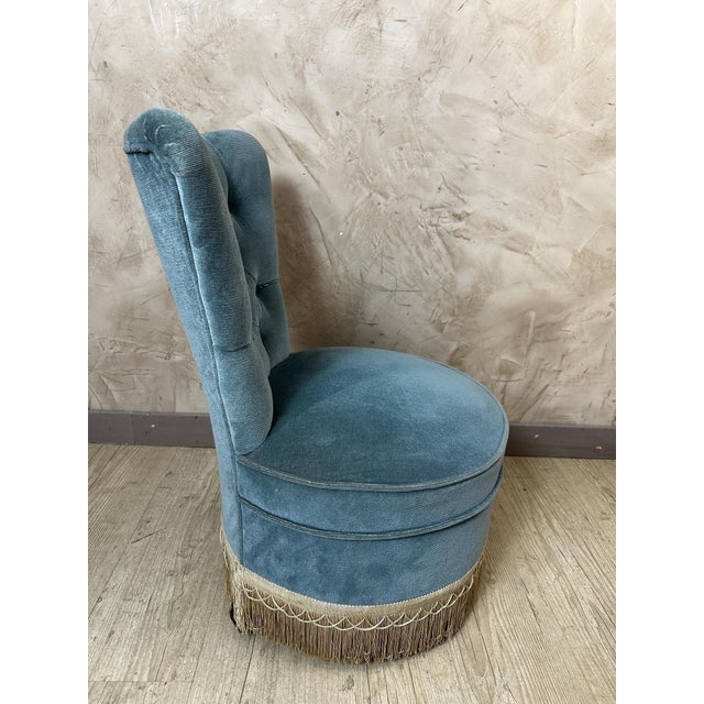 Velvet Lounge Chair, 1950s For Sale - Image 3 of 12