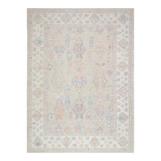 Multicolor Handwoven Turkish Oushak Rug 9'2" X 12'3" For Sale