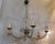Large plain six arm vintage mid century chandelier with hand blown glass bowls with candle spouts on bent glass arms on...