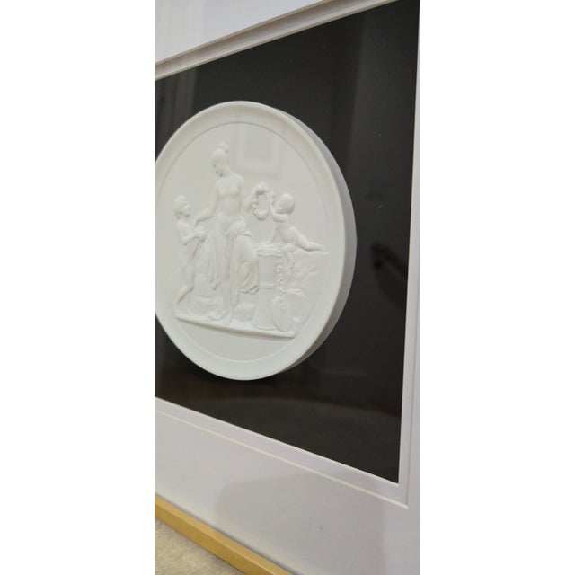 Mid 20th Century Regal Royal Copenhagen “Four Seasons – Spring” Neoclassical Bisque Wall Plaque After Thorvaldsen, Framed For Sale - Image 5 of 7