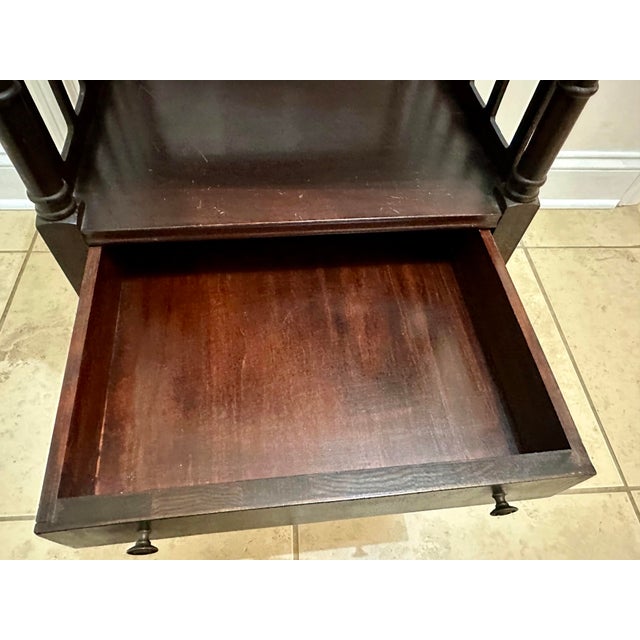 Mid 20th Century Mid 20th Century Pair of Potthast Brothers Style Mid-Century American Federal Mahogany Side Tables For Sale - Image 5 of 12