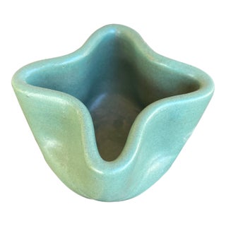 Folk Art Handmade Decorative "Teco" Style Pinch Pot Ceramic Bowl For Sale