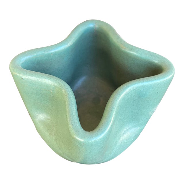 Folk Art Handmade Decorative "Teco" Style Pinch Pot Ceramic Bowl For Sale