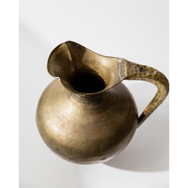 Vintage Brass Vase in Hand-Hammered Metal, 1940s For Sale - Image 6 of 11