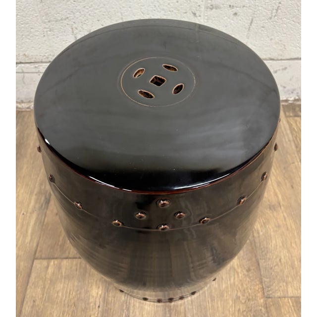 Black Ceramic Garden Stool For Sale - Image 8 of 9