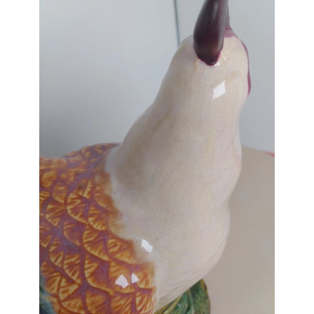 Mid 20th Century French Majolica Hen For Sale - Image 4 of 7