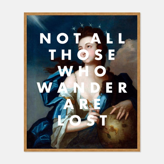 Contemporary Not All Those Who Wander Are Lost by Lara Fowler in Gold Framed Paper, Small Art Print For Sale - Image 3 of 3