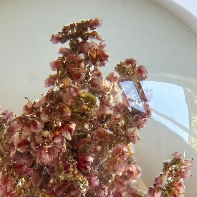 Plastic Mid-20th Century Floral Inclusion Resin Paperweight For Sale - Image 7 of 14