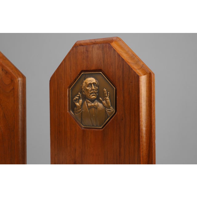 Art Deco French Bookends in Wood and Bronze, 1920s, Set of 2 For Sale - Image 6 of 12