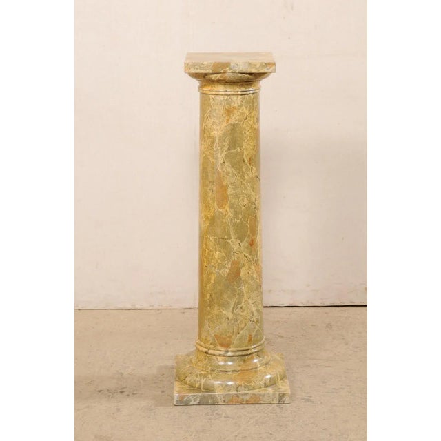 French Mid 20th Century French Faux-Marble Painted Column Pedestal For Sale - Image 3 of 9