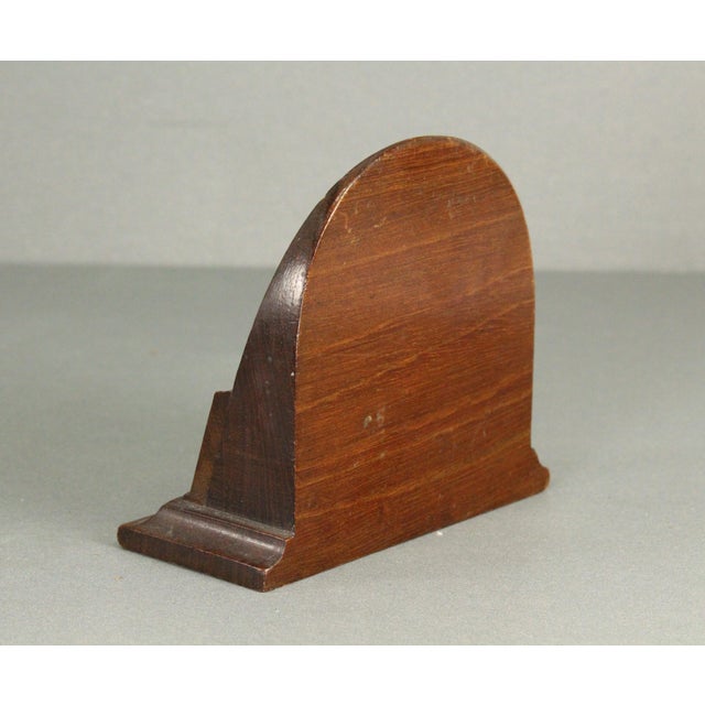 Brown Flame Mahogany Desk Clock Pocket Watch Base or Miniature Stand 2.75" Diameter For Sale - Image 8 of 17